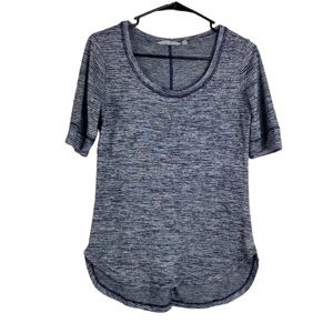 Athleta short sleeve scoop neck mini-striped top